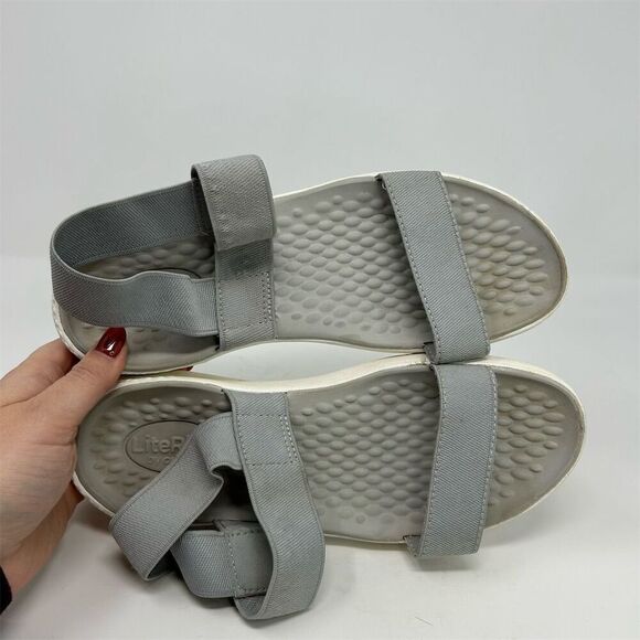 Crocs Women's Gray LiteRide Stretch Slingback Sandals Size 9 Casual Summer - Picture 11 of 13